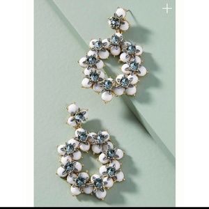 Anthropologie Floral Hoop Earrings